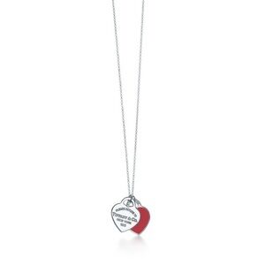 Tiffany & Co. Silver and Red Pendant Necklace